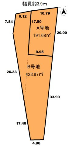 【土地図】 | 市辺西川原町　売土地（建築条件無）A号地 | A号地＋B号地一括でのご購入可能です♪