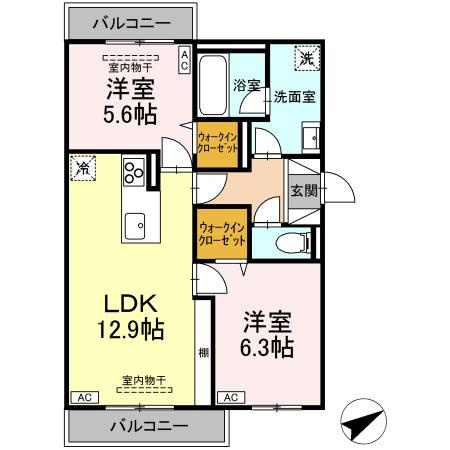 【新築】トリシア大慈寺町Aの間取り