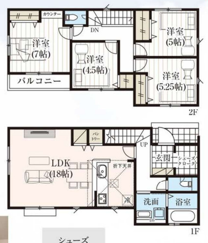 新築戸建て　東村山恩多町26期の間取り