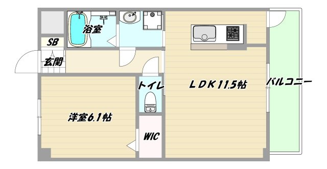 大阪市東淀川区東中島１丁目の賃貸マンションの間取り