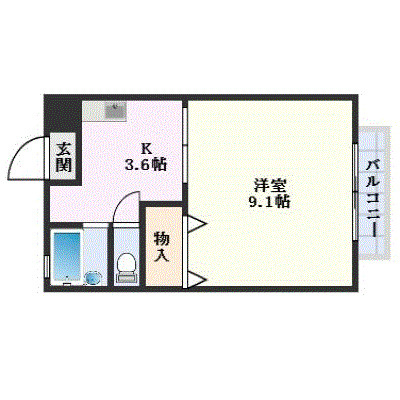 アブニール宮島口　A棟の間取り