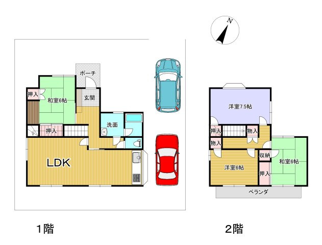 坂出市江尻町　大和ハウスリフォーム戸建の間取り