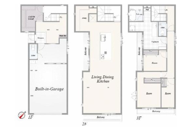 文京区本駒込４丁目　中古戸建の間取り