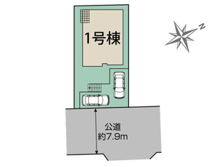 【区画図】 | 【仲介手数料無料！！】町田市真光寺3丁目　新築戸建て（全1棟）1号棟　5480万円