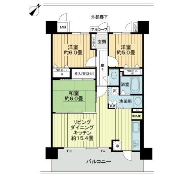 サーパス医大南の間取り