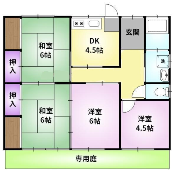石橋貸家（南3丁目）の間取り