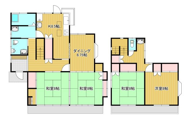百々戸建て４DKの間取り