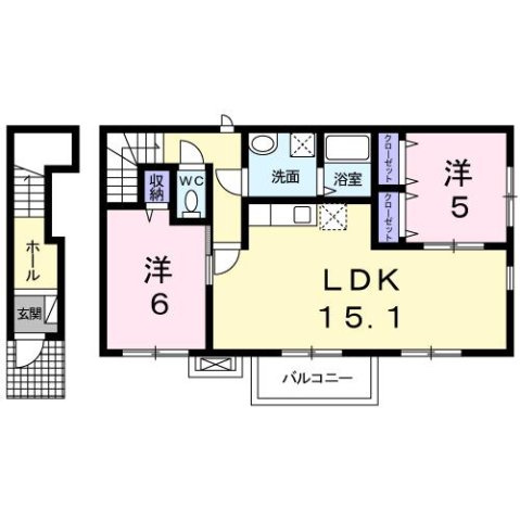 フォレストサイド横山　Ⅱの間取り