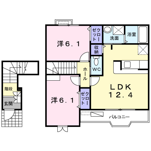【間取り】 | グランディール　Ｂ