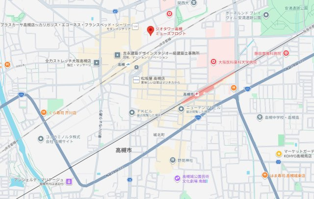 ジオタワー高槻ミューズフロントの地図