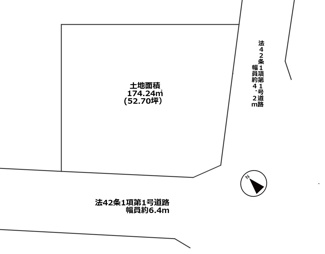 【土地図】 | 明石市二見町西二見　建築条件なし売り土地 | 土地価格2080万円、土地面積174.24平米、南東角地♪☆建築条件なし☆　お好きなハウスメーカーで建築できます♪