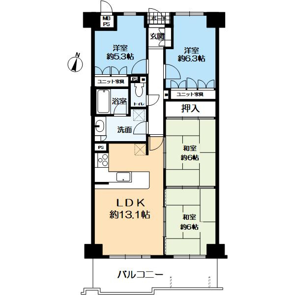 朝日プラザCITYウエストヒル神戸F棟の間取り