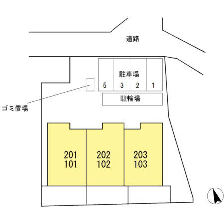 府中市日新町２丁目のアパートの区画図|※他部屋参考写真