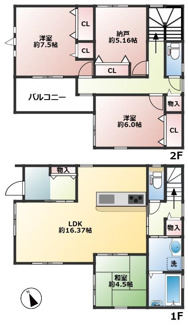 【間取り】 | 池田市天神2丁目新築戸建（1号地）