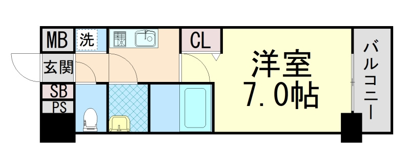 プレサンス三宮東フィールの間取り