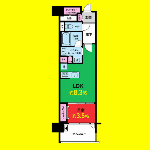 プレサンス　ロジェ　名古屋駅NORTH　FRONT　名古屋市賃貸　仲介手数料無料の間取り