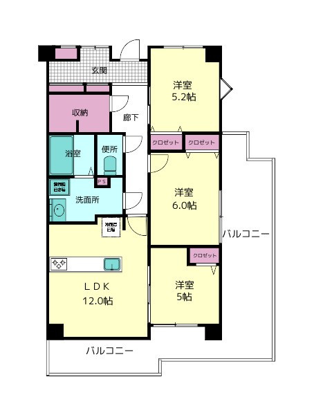 ネオハイツ富雄の間取り|作成中