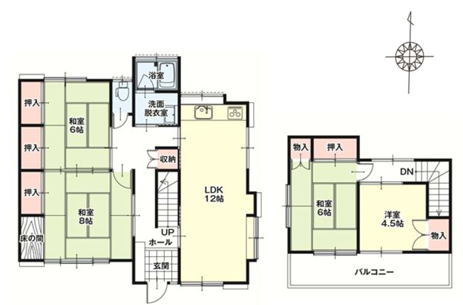 【間取り】 | 伊勢崎市山王町1期　中古住宅 | 水回りリフォームで気持ちよく生活を始められます♪