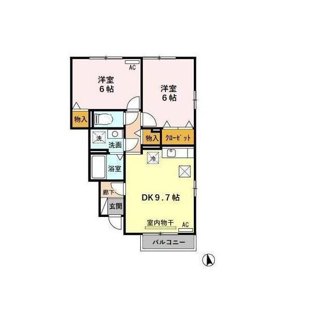 岐阜市日野東２丁目のアパートの間取り