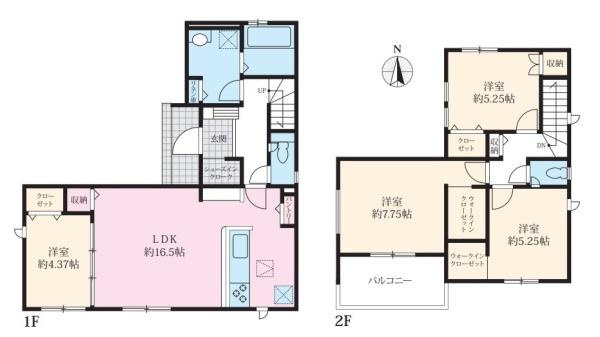 奈良市押熊町の新築一戸建の間取り