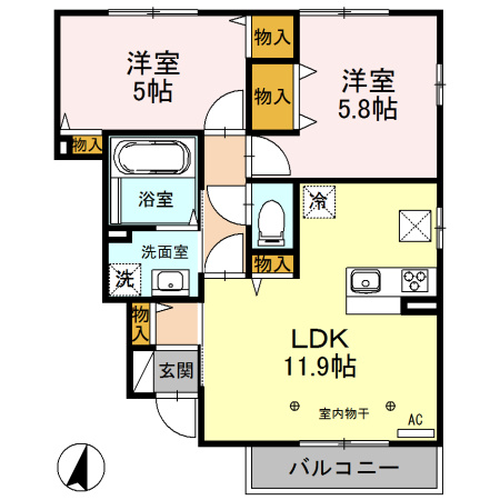 【間取り】 | ミルフルールＭ