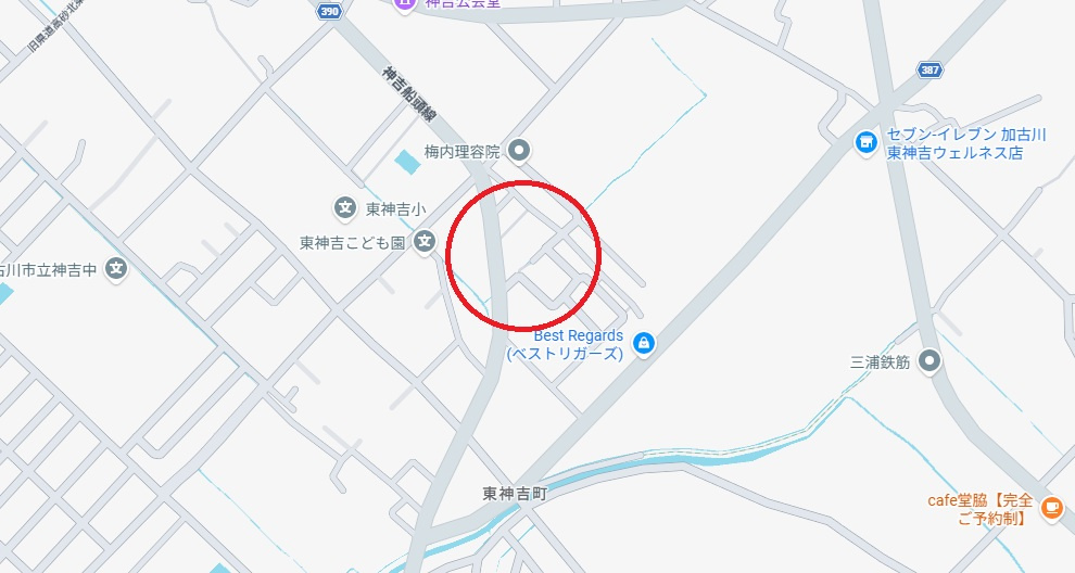 加古川市東神吉町神吉　　　中古戸建の地図