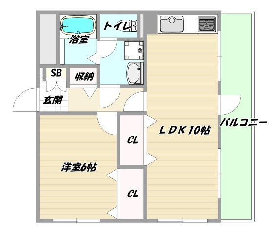 大阪市淀川区木川西４丁目の賃貸マンションの間取り
