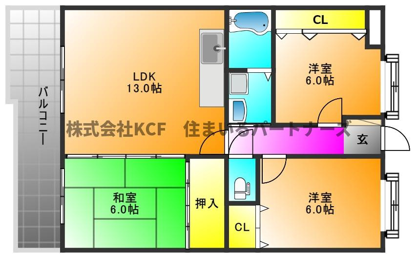 アメニティ旗崎の間取り