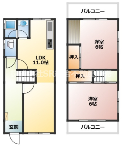 花園西町1丁目中古戸建の間取り|ご家族の時間と個々の時間を大事に過ごせる造りになっています。