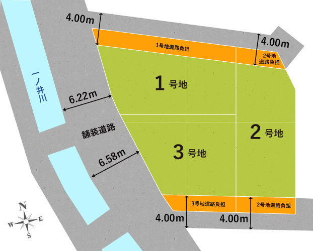 嵐山宮ノ北町　１号地の区画図