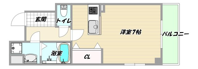 大阪市東淀川区東中島２丁目の賃貸マンションの間取り
