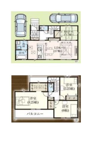 成田市不動ヶ丘　新築1戸建　全1棟の間取り