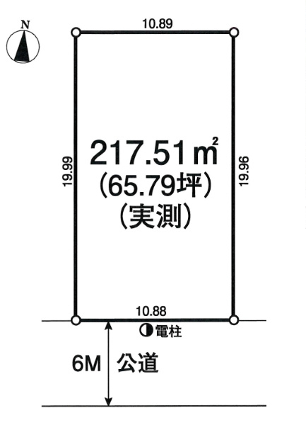 所沢市東所沢3丁目 全1区画65坪 建築条件なし売地の区画図