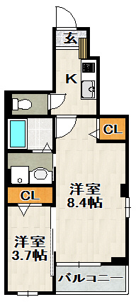 ラサクセション宝塚の間取り
