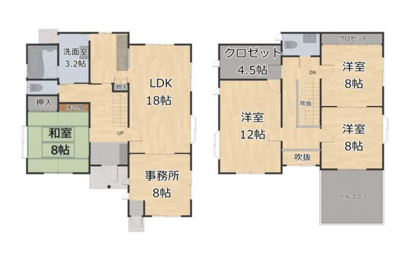 【中古戸建】高崎市倉賀野町の間取り|■間取り図｜敷地面積：407.62（約123.3坪）　建物面積：151.62（約45.86坪）