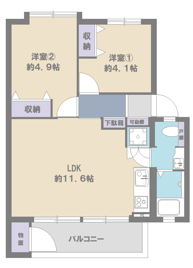 多摩川住宅ハ棟の間取り