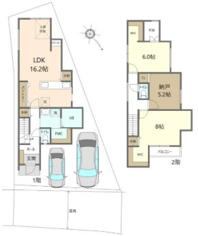 【土地図＋建物プラン例】 | S12063-養生
