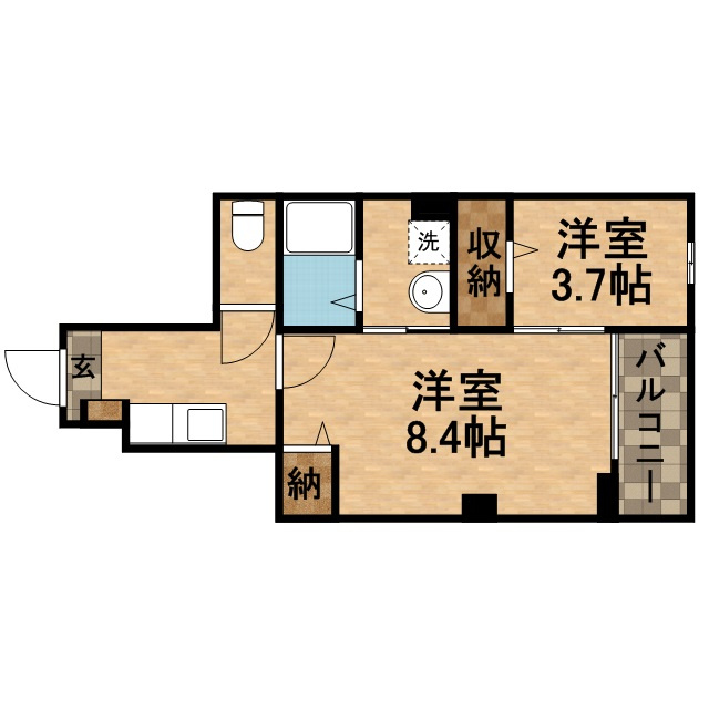 宝塚市山本丸橋１丁目のアパートの間取り