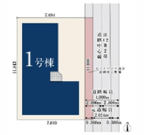 船橋市山手２丁目２１１①の区画図