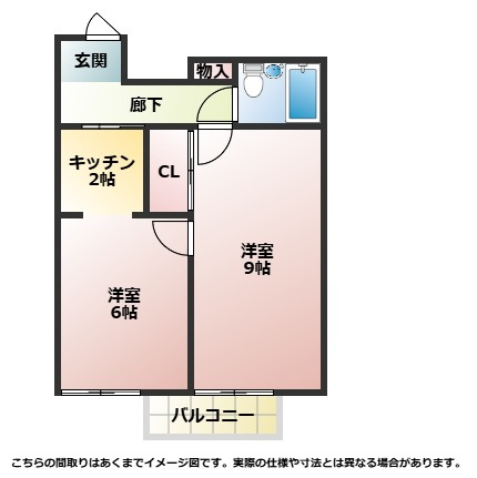 【間取り】 | クリオ毛呂山壱番館　4階　2K