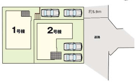 福岡市南区皿山7期　２号棟の区画図