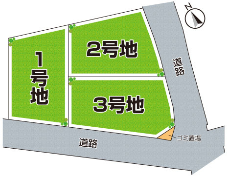 豊中市柴原町　第1期　売土地の区画図|全3区画