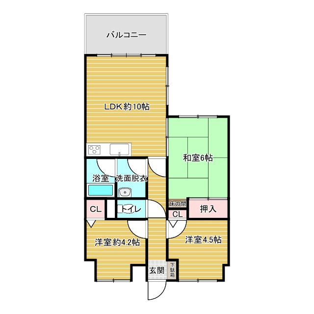 中古マンション【グラン・ドムール土浦大町】の間取り