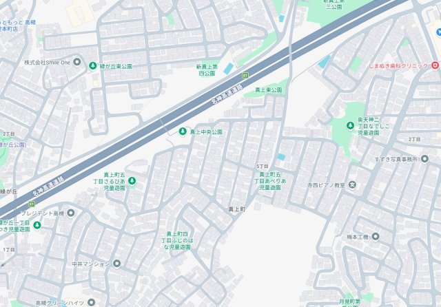 高槻市真上町　売土地の地図