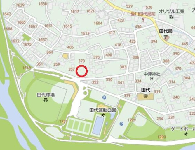 愛甲郡愛川町田代の売地の地図