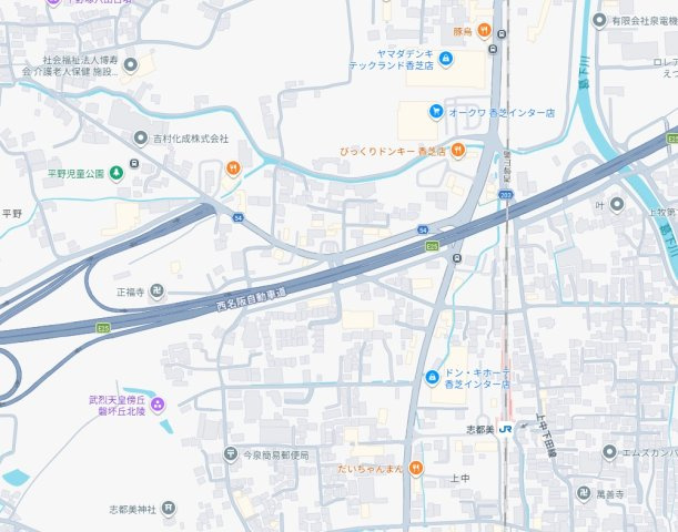 1(土)2(日)現地説明会　香芝市上中の地図