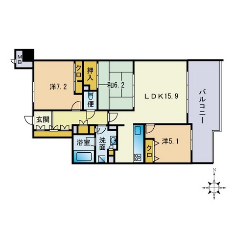 アイランドシティ照葉テラスマリナコート1番館の間取り