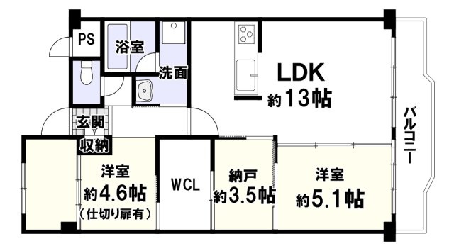 阪急南茨木ハイタウン東奈良高層住宅F棟の間取り