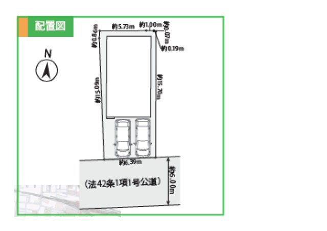 八王子市　台町　新築一戸建て　１期の区画図|～6ｍ道路に面している整形地～