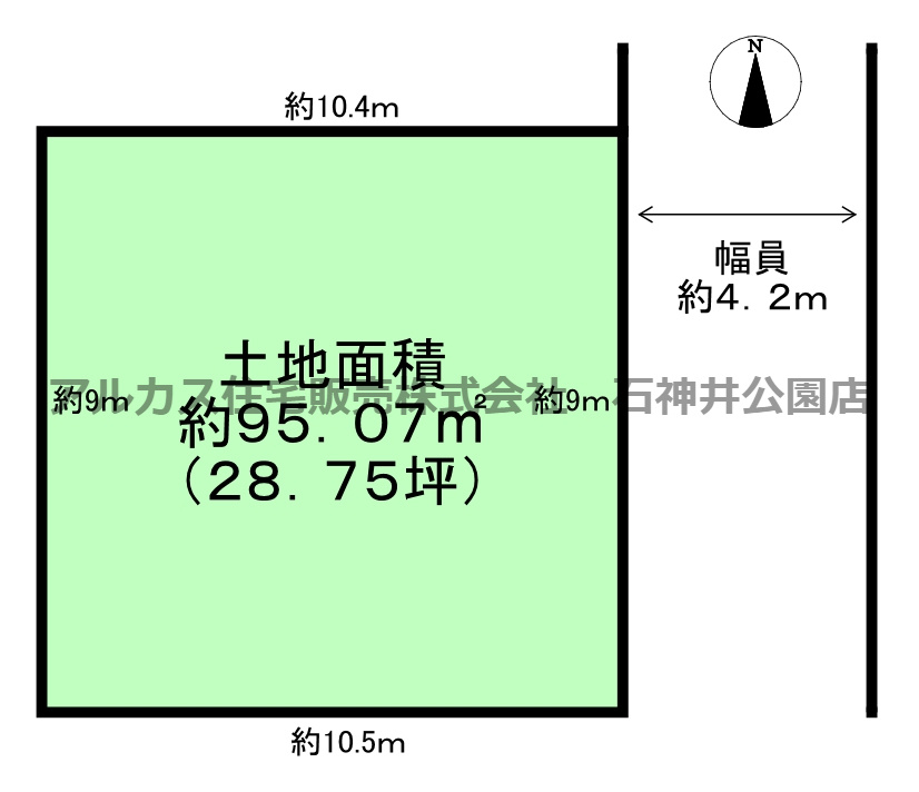 練馬区石神井台２丁目　土地　西武新宿線　上石神井の区画図